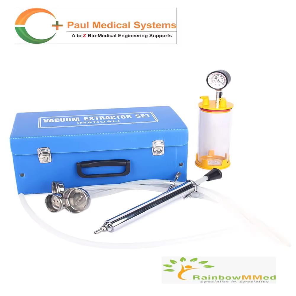 Manual Vacuum Extractor Set With Silicon Vacuum Cup Release Valve - Application: Gynecology