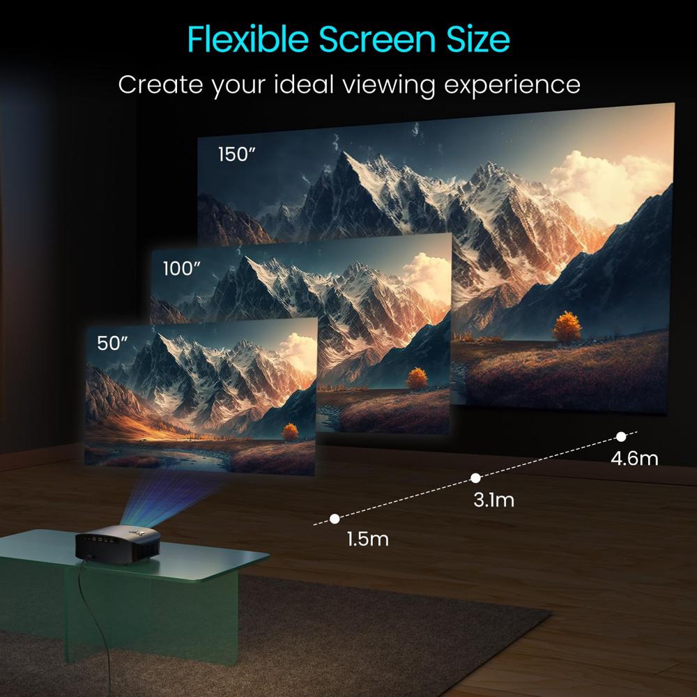 Portronics Beem 490 Smart LED Projector with 1080p Full HD, Streaming Apps (Netflix, Prime