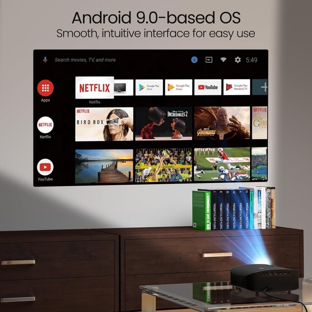 Portronics Beem 490 Smart LED Projector with 1080p Full HD, Streaming Apps (Netflix, Prime