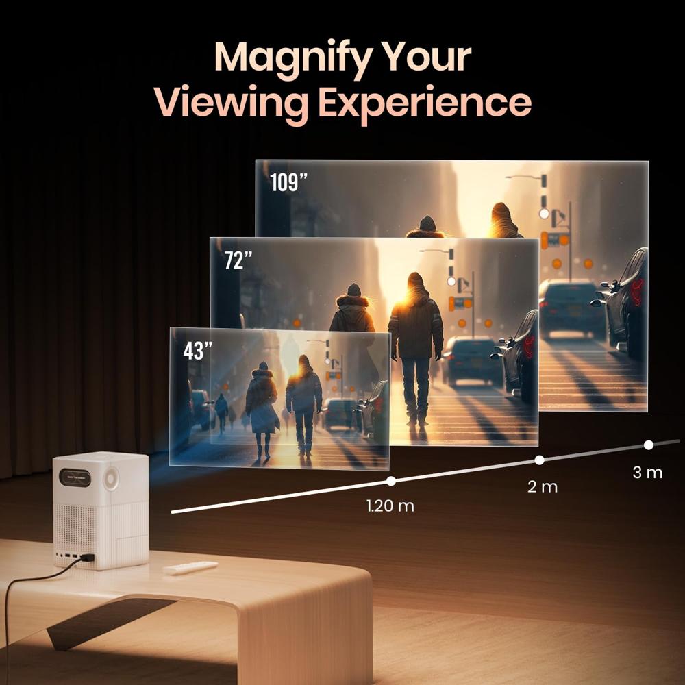 Portronics Beem 500 Smart Projector with 8K Support & 1080p FHD Native, 6700 Lumens