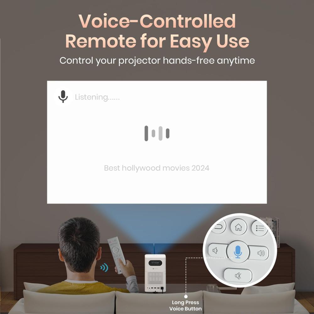 Portronics Beem 500 Smart Projector with 8K Support & 1080p FHD Native, 6700 Lumens