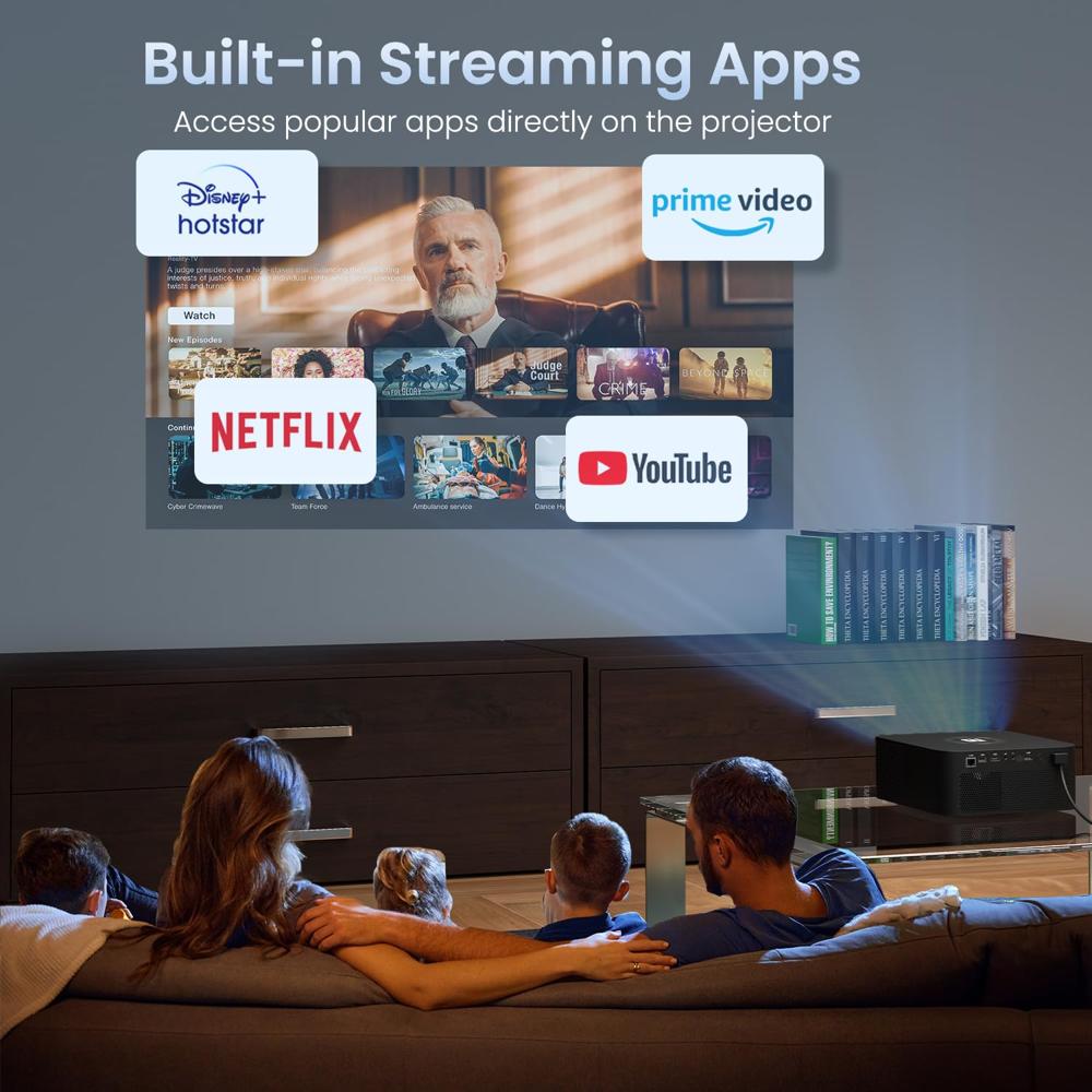 Portronics Beem 510 Smart Projector with 4K Support & 1080p FHD Native, Streaming