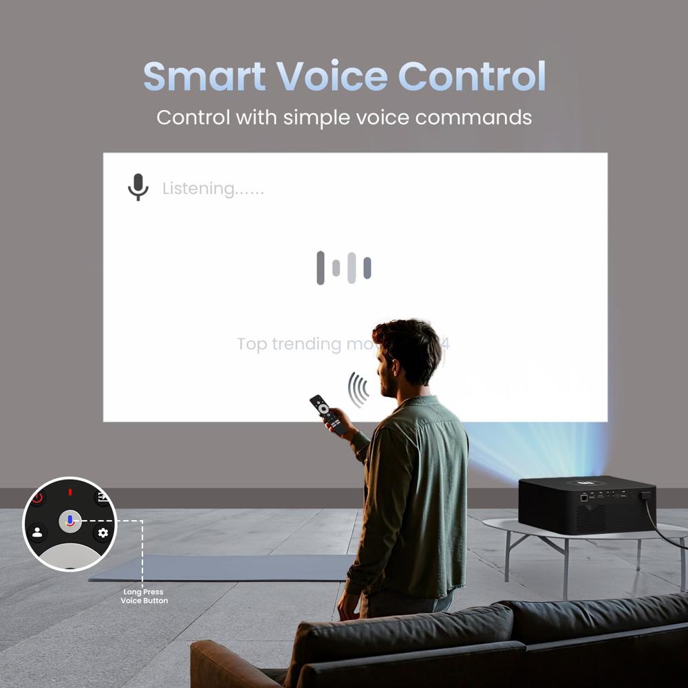 Portronics Beem 510 Smart Projector with 4K Support & 1080p FHD Native, Streaming