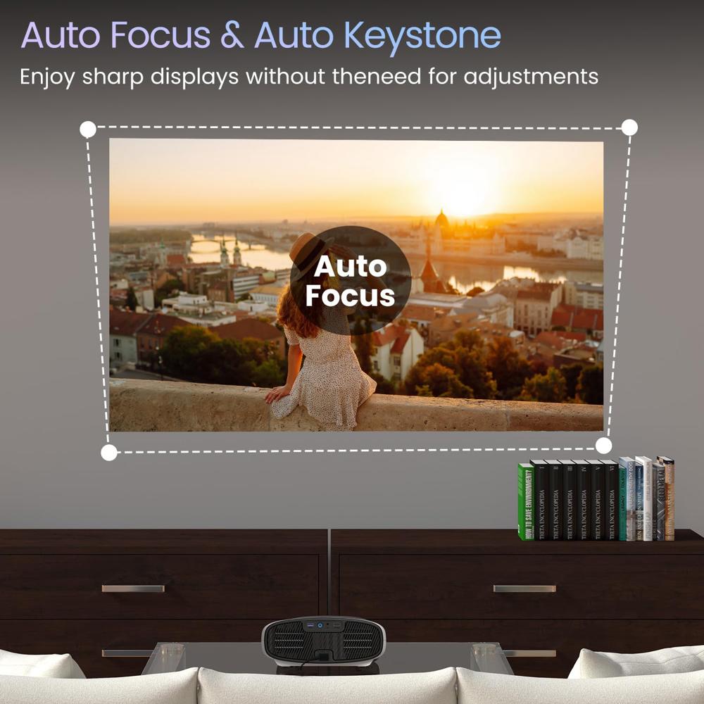 Portronics Beem 530 Smart LED Projector,1080p Full HD,7600 Lumens,Bluetooth & Wi-Fi, Auto
