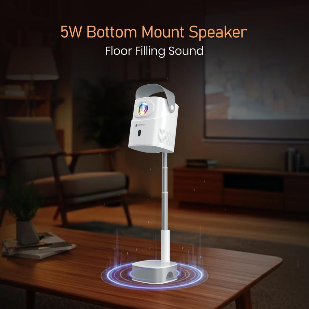 Portronics Beem 550 Smart Android Projector, HD 1080P, Height & Angle Adjustable Design