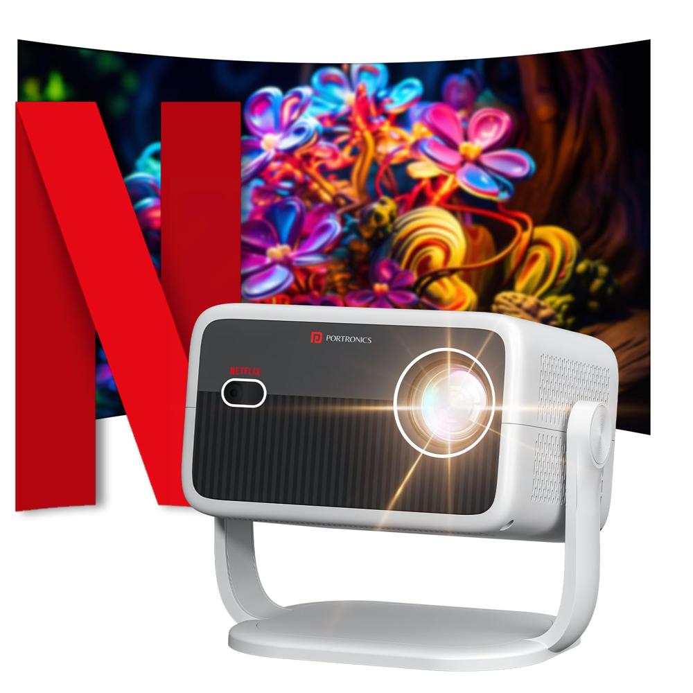 Portronics Beem 560 Smart Android Projector, Hd 1080p - Bluetooth Version: 5.3