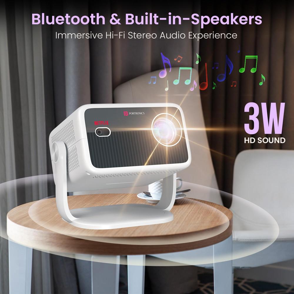 Portronics Beem 560 Smart Android Projector, HD 1080P