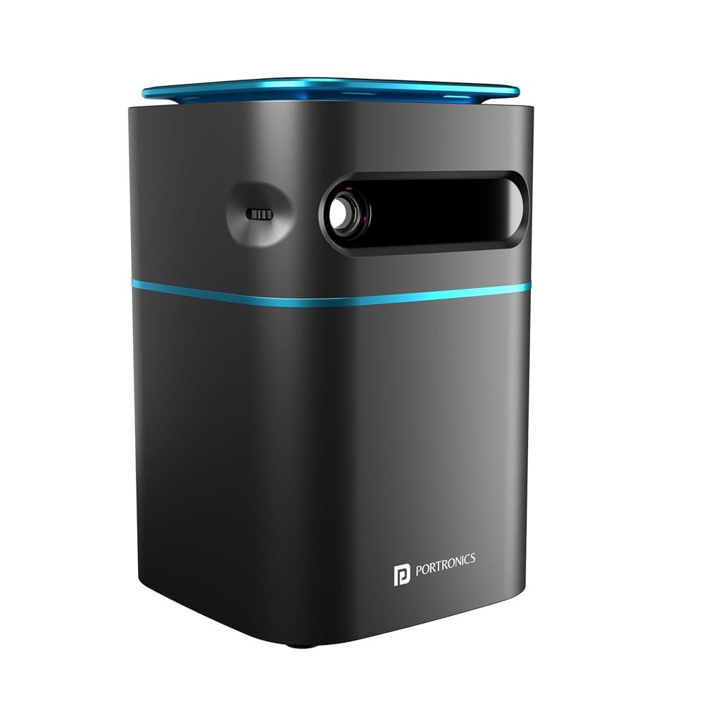 Portronics Pico 12 Portable Smart Projector with Android 11, 4K Ultra HD Support, Rechargeable,