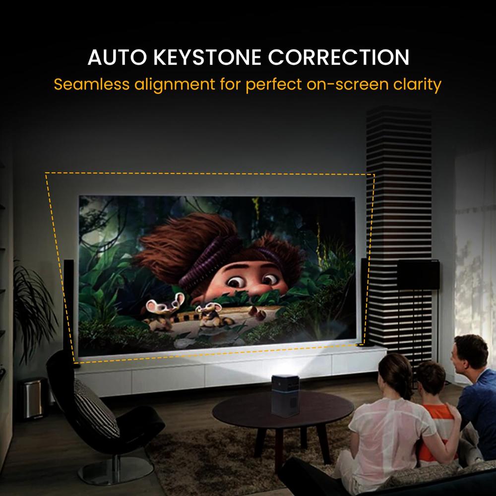 Portronics Pico 12 Portable Smart Projector with Android 11, 4K Ultra HD Support, Rechargeable,