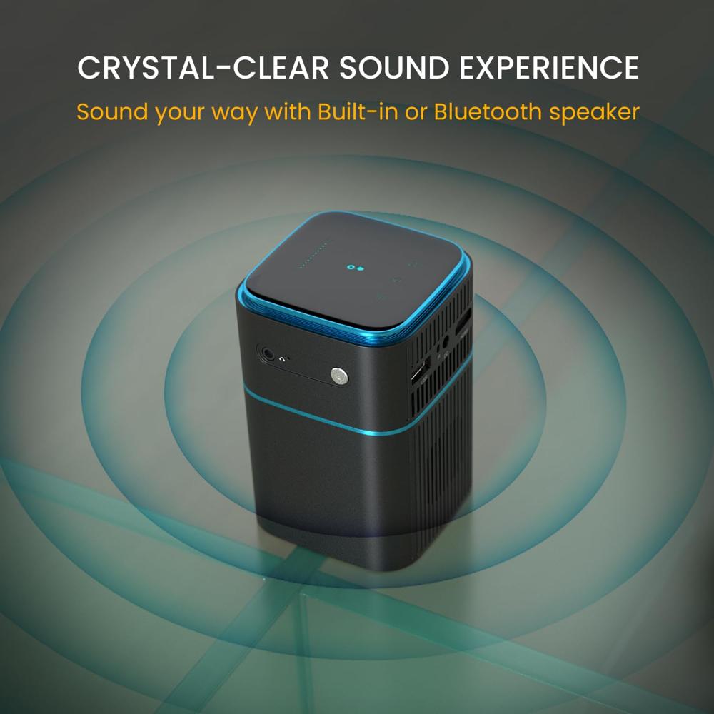 Portronics Pico 12 Portable Smart Projector with Android 11, 4K Ultra HD Support, Rechargeable,