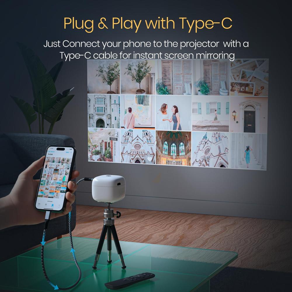 Portronics Pico 14 Rechargeable DLP Mini Projector | Android 13 