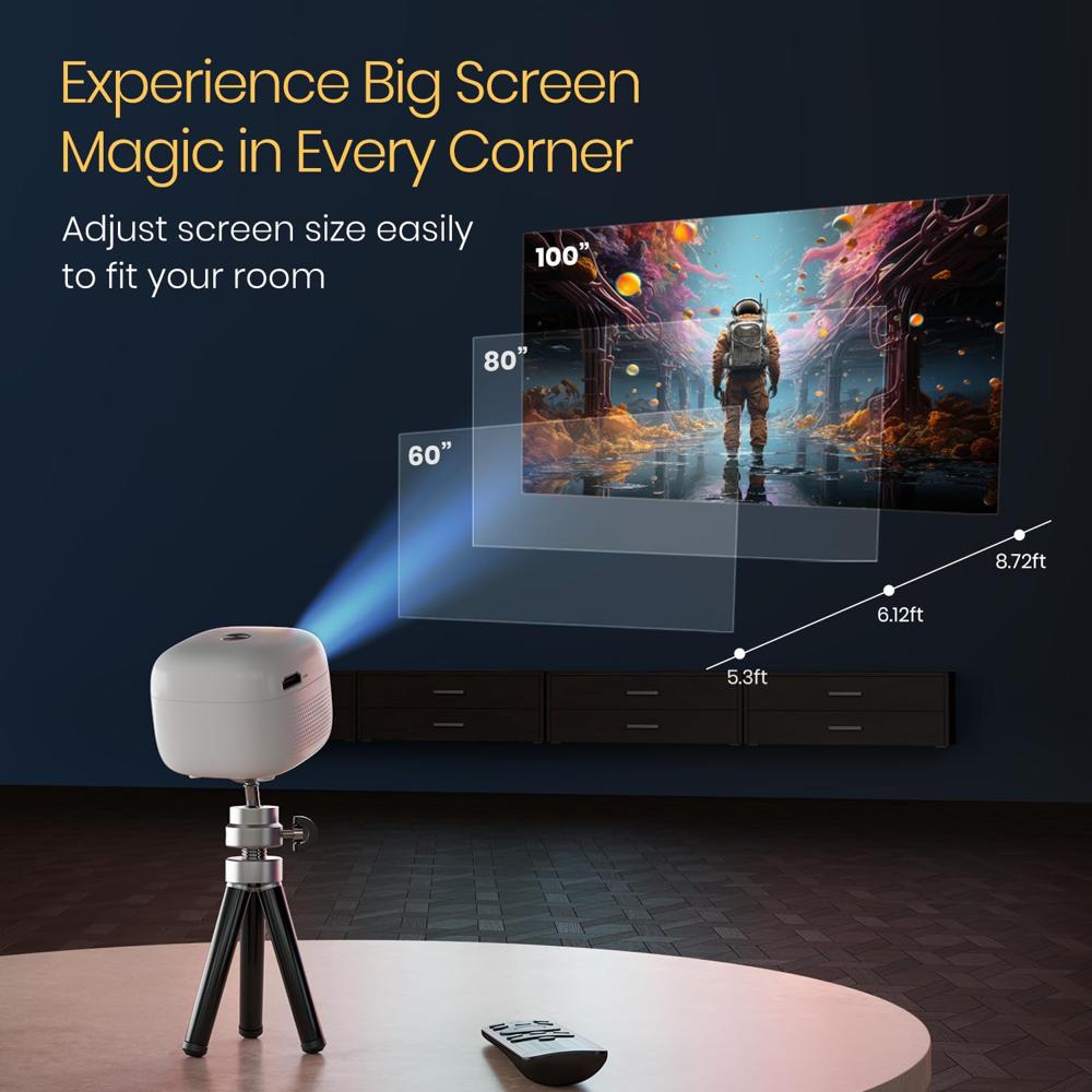 Portronics Pico 14 Rechargeable DLP Mini Projector | Android 13 