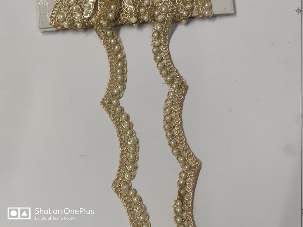Fancy Moti Lace - Color: Golden