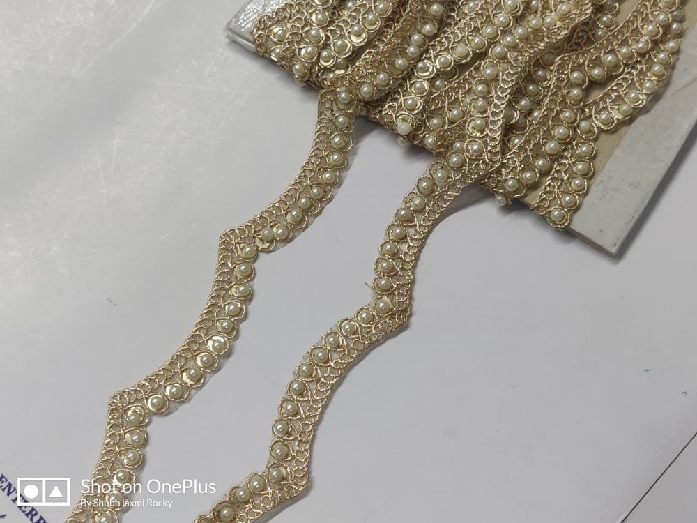 Fancy Moti Lace - Color: Golden