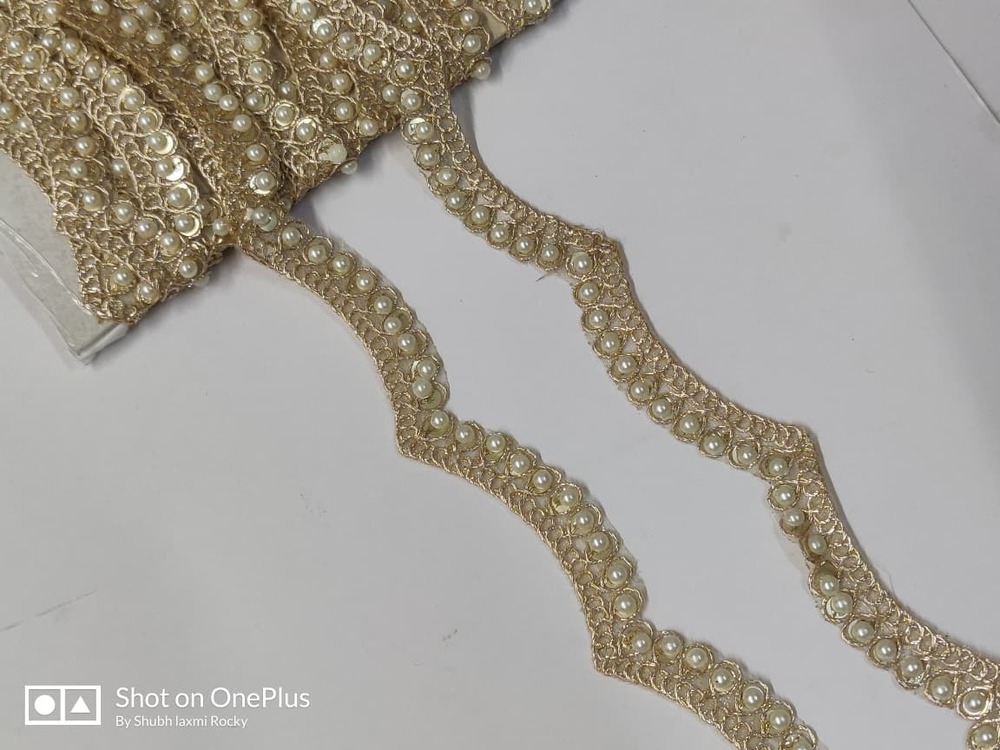 Fancy Moti Lace - Color: Golden