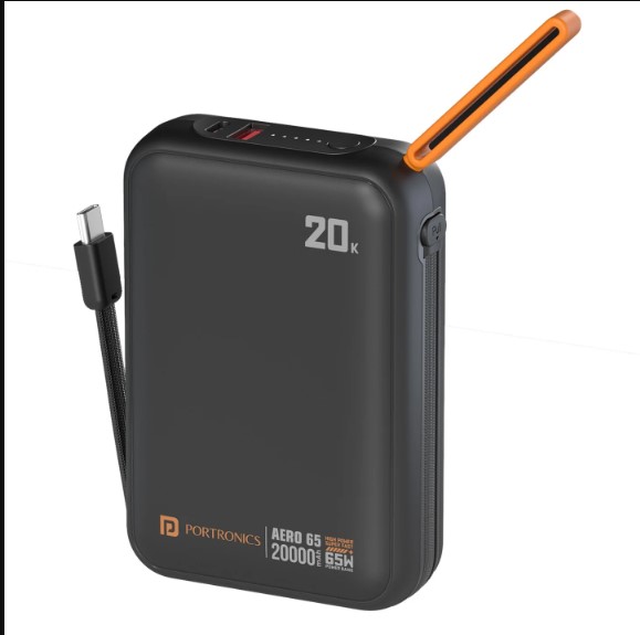 Portronics Aero 65 20000 mAh Fast Charging Type C PD Power Bank