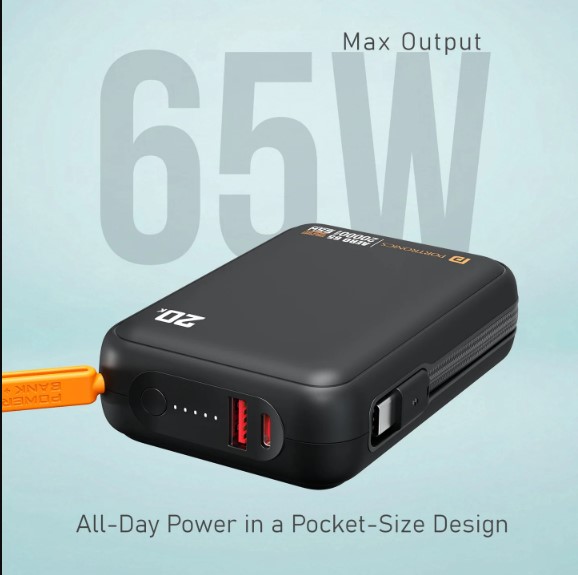 Portronics Aero 65 20000 mAh Fast Charging Type C PD Power Bank