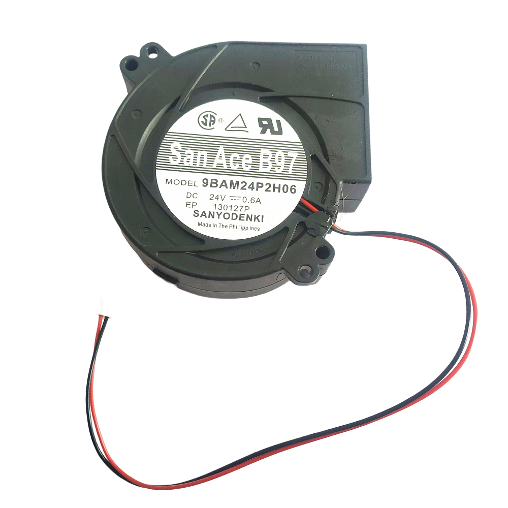 Sanyo Denki Fan 9bam24p2h0 Cooling Fan - Plastic Ul94v-0, 120x120x38 Mm, Black | Ip68 Waterproof, 165 Cfm, 4300 Rpm, Ball Bearing