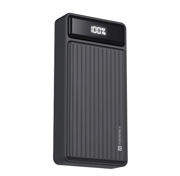 Portronics 20000 mAh 22.5 W Compact Power Bank (Black, Lithium Polymer, Fast Charging for Mobile, Tablet, Speaker, Earbuds)
