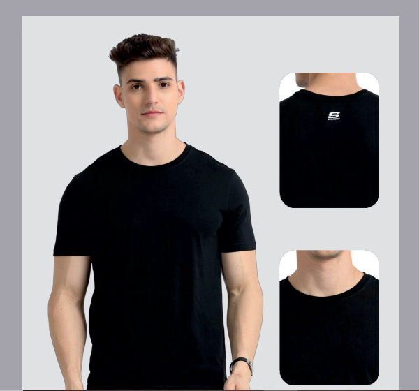 SKECHERS BLACK T-SHIRT