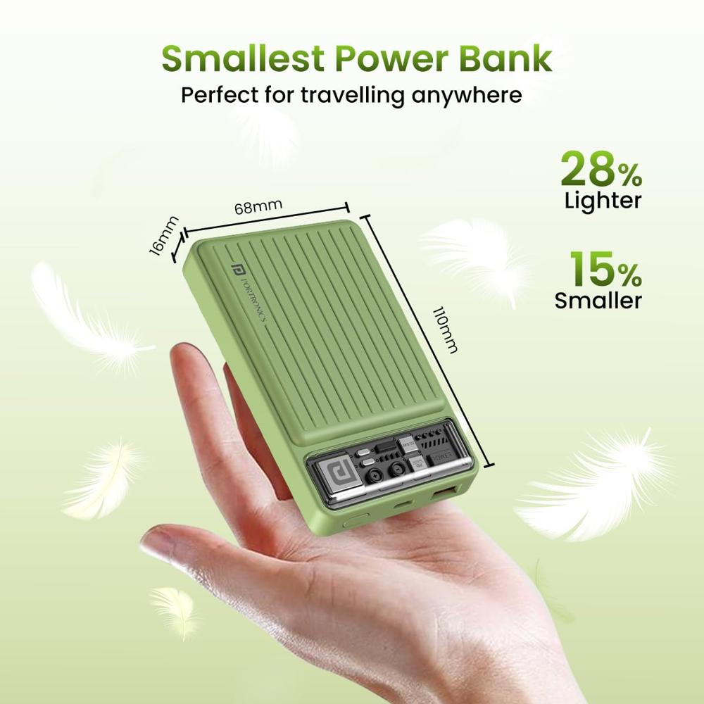 Portronics Luxcell Mini 10K Advanced 10000 mAh Nano Power Bank with 22.5W Max