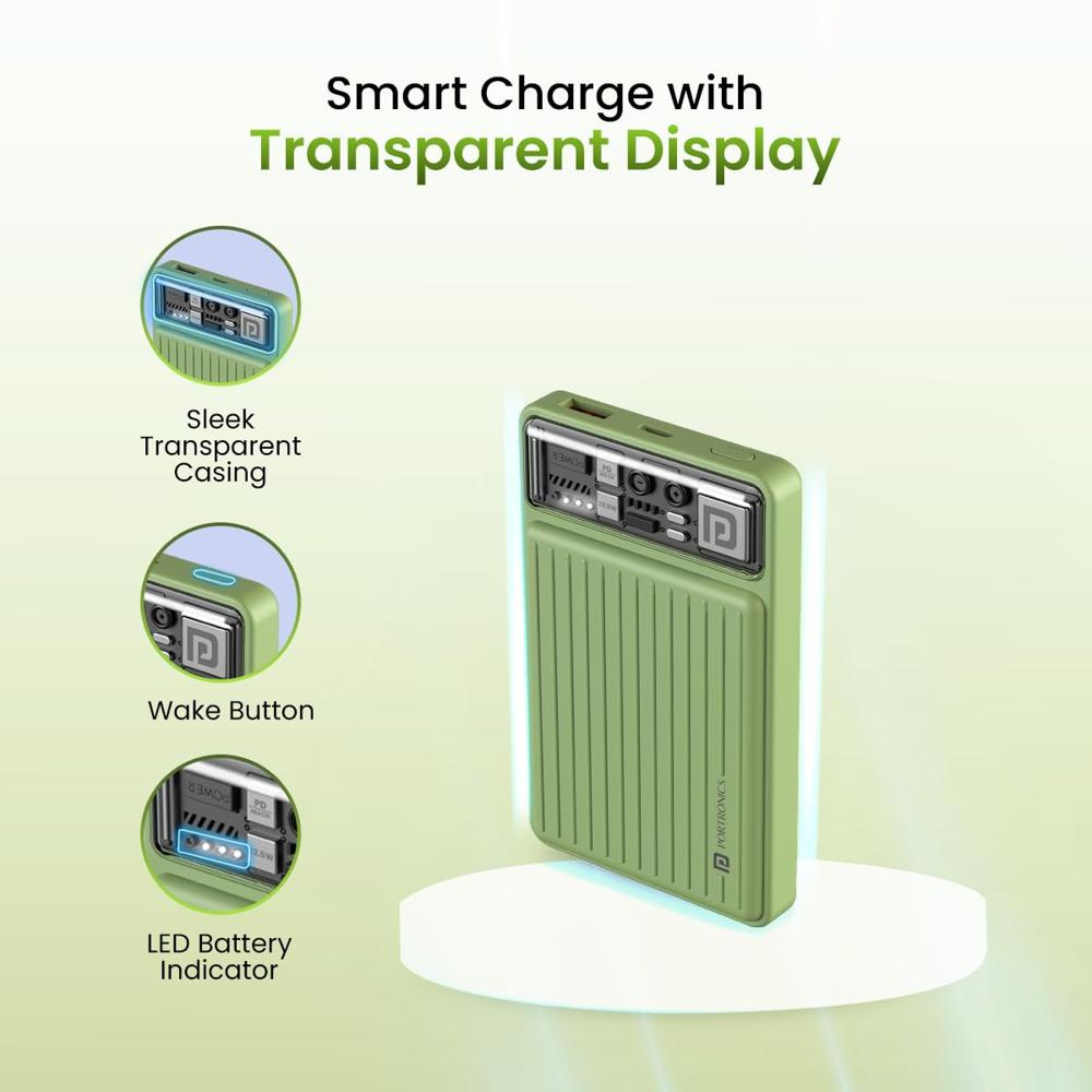 Portronics Luxcell Mini 10K Advanced 10000 mAh Nano Power Bank with 22.5W Max