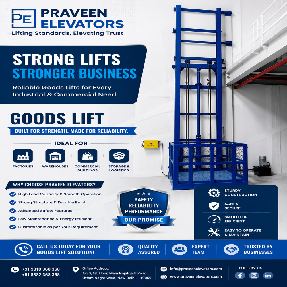 1 Ton Hydraulic Goods Lift - Load Capacity: 1000 Kg