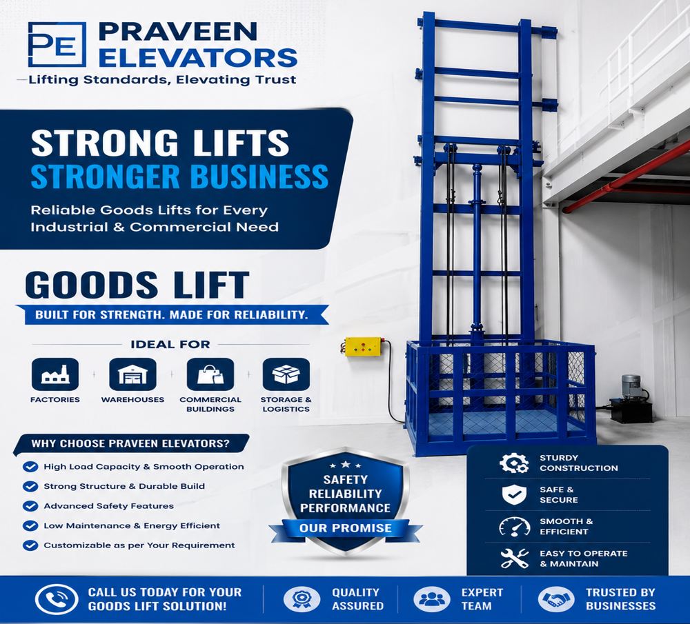 1 Ton Hydraulic Goods Lift For Warehouse 25-30 Height