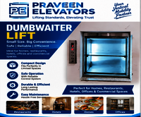 Dumbwaiter Lift - Mild Steel, 10 Ton Capacity, Horizontal Bi-parting Doors, Three-phase Electrical Operation
