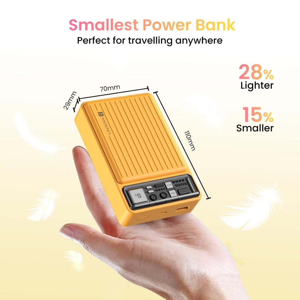 Portronics Luxcell Mini 20K Advanced 20000 mAh Nano Power Bank with 22.5W Max