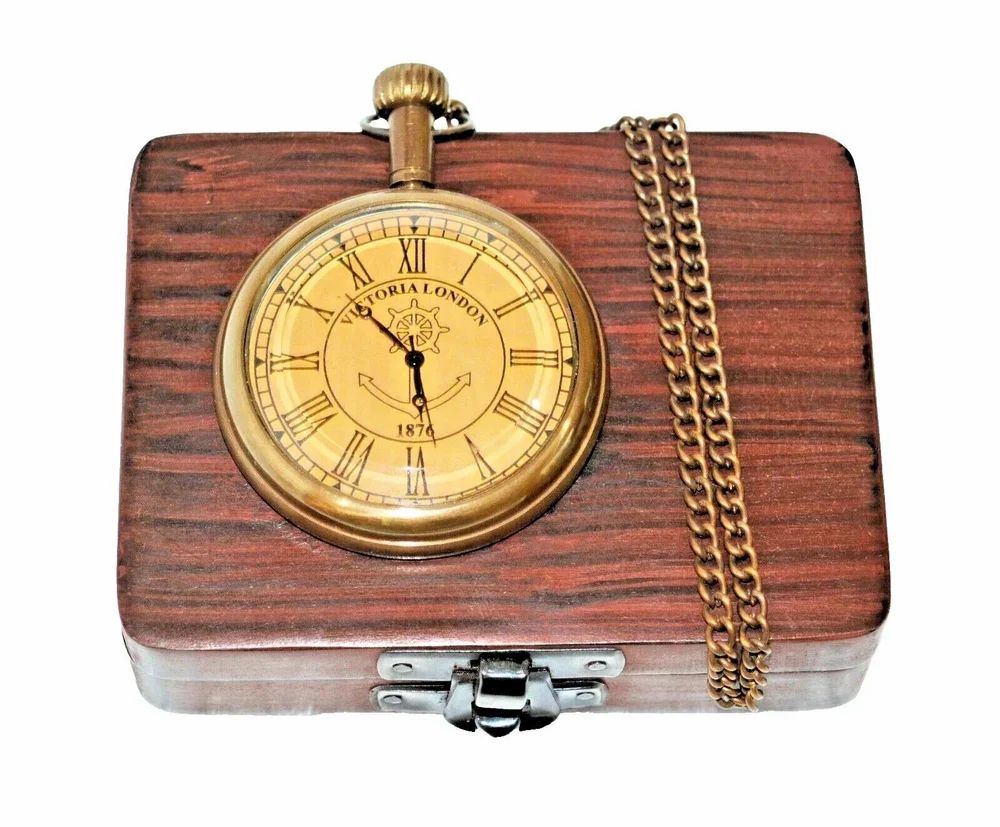 Brass Vintage Maritime Victoria London 1876 Antique Pocket Watches