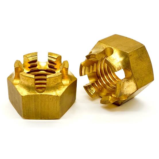 Brass Slotted Nuts - Size: Multi