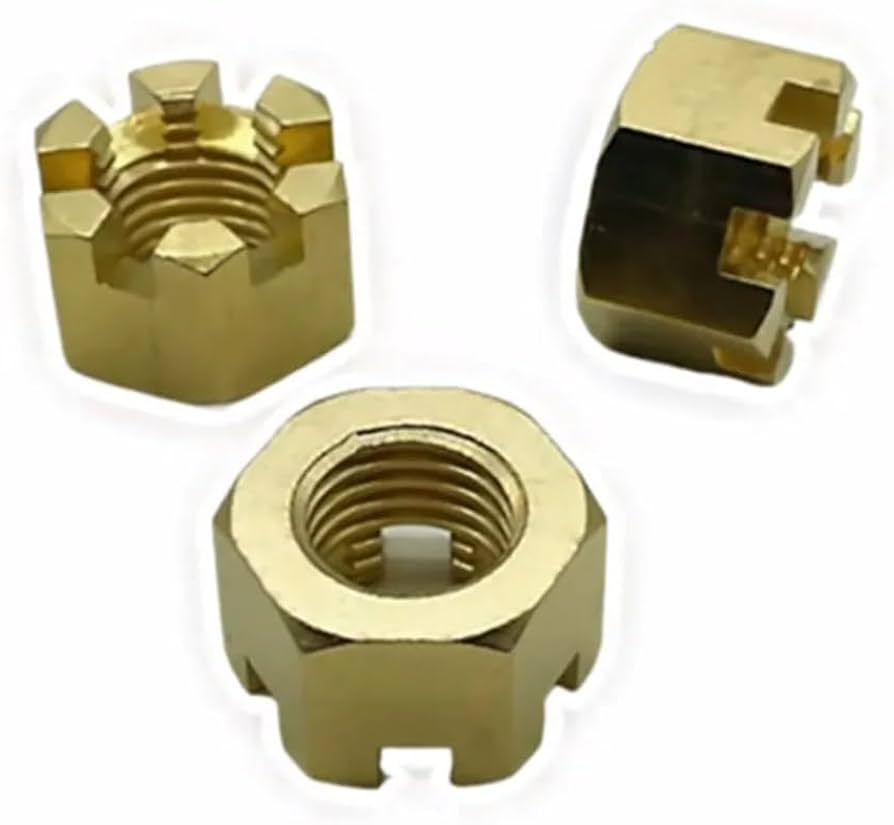 Brass Slotted Nuts - Size: Multi