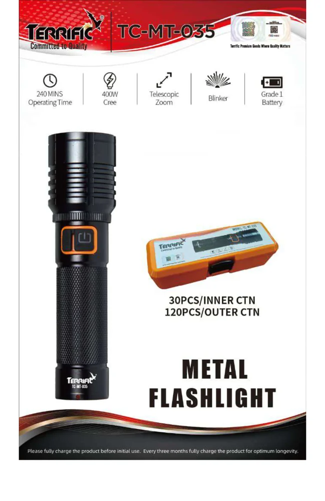 TERRIFIC METAL FLASHLIGHT TC-MT-035