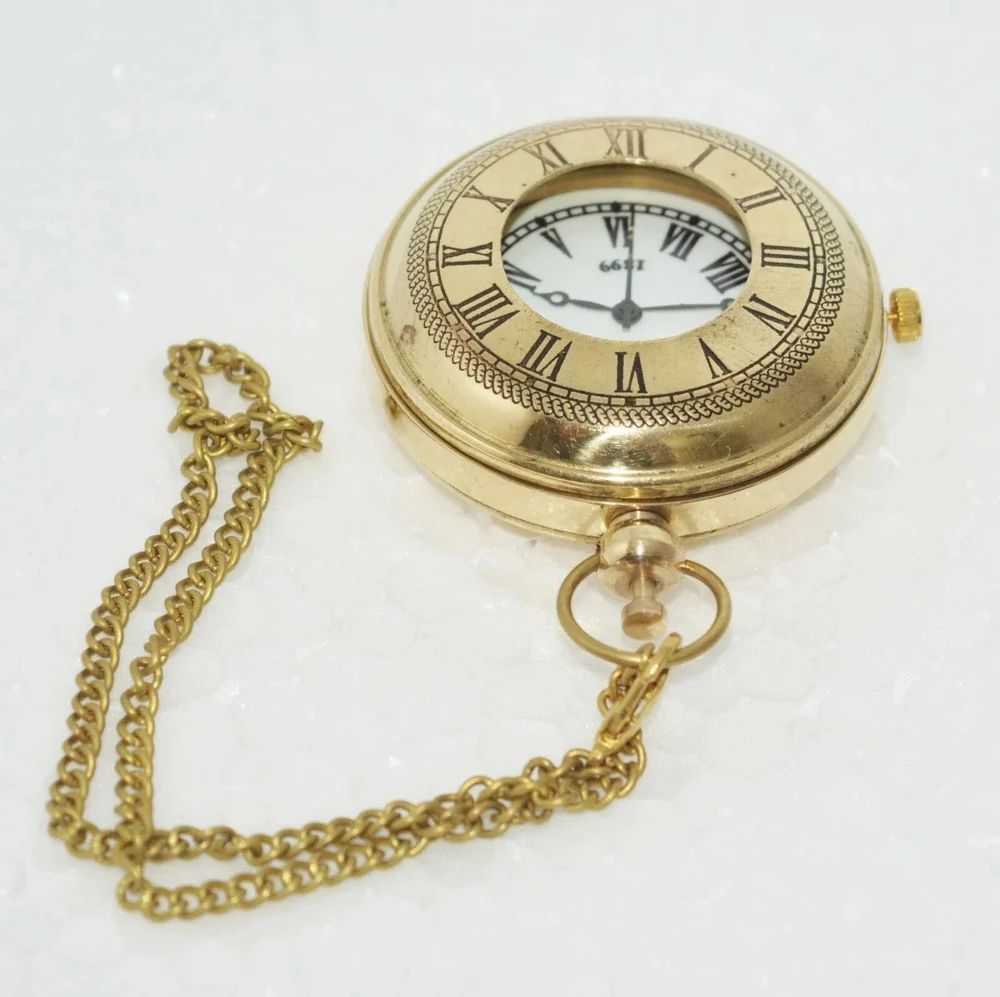 Gold Brass Push Button Antique Pocket Watches