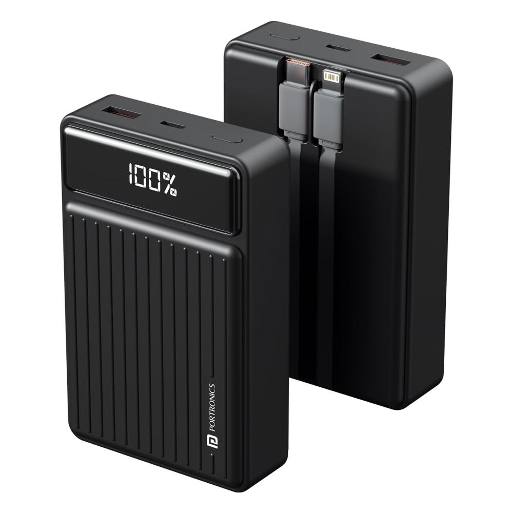 Portronics Luxcell Bind Mini 20k 20000mAh Powerbank with 22.5W Fast Charging, in-Built Type C 