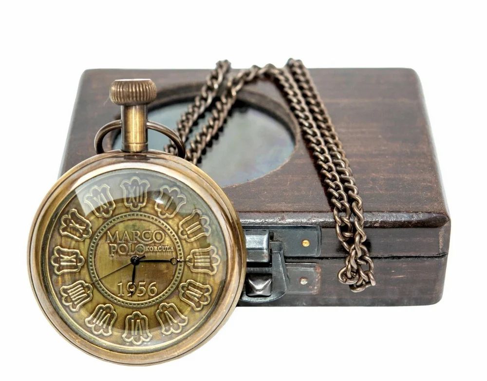 Brass Vintage Marco Polo Antique Pocket Watches