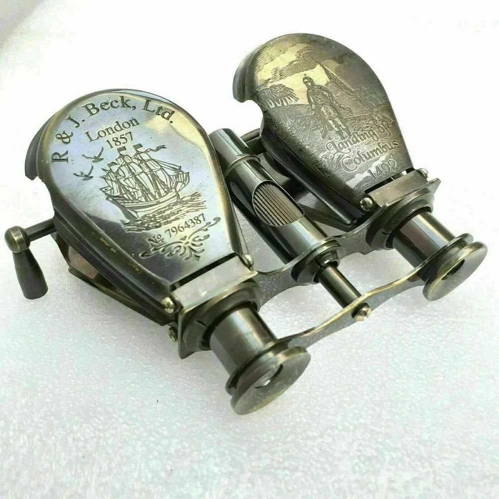 55mm Antique Vintage Maritime Brass Binocular, 3x