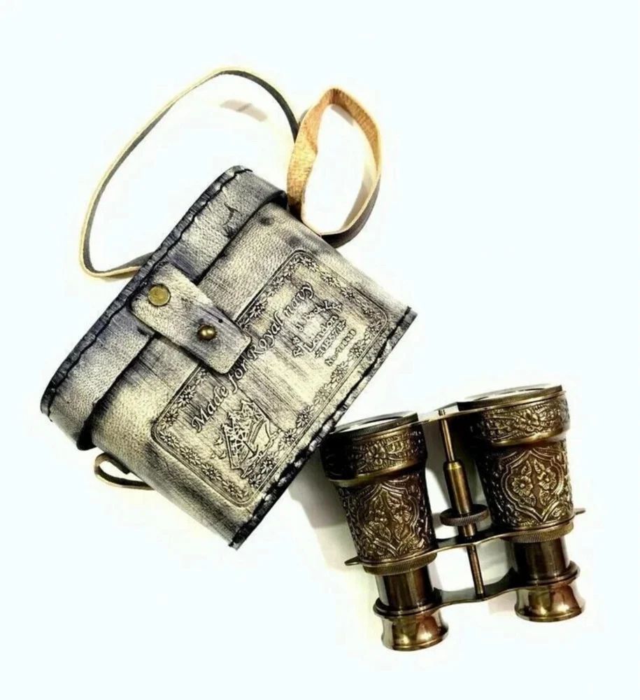 5x 8mm Antique Vintage Maritime Brass Nautical Binoculars