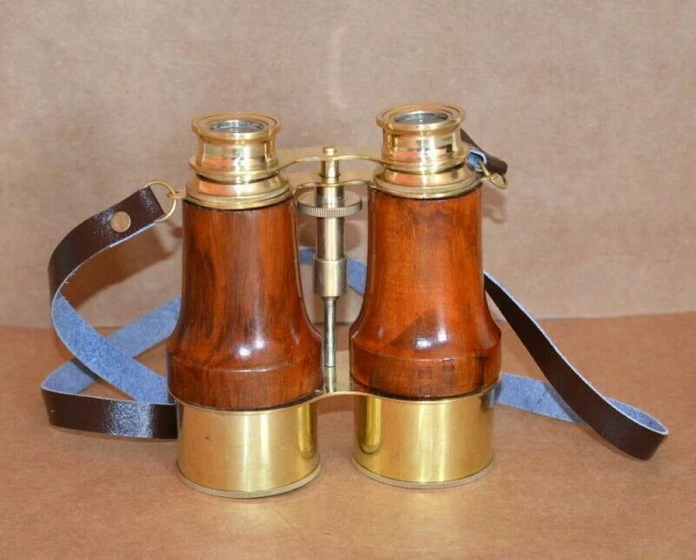 50mm Antique Vintage Maritime Brass Binoculars