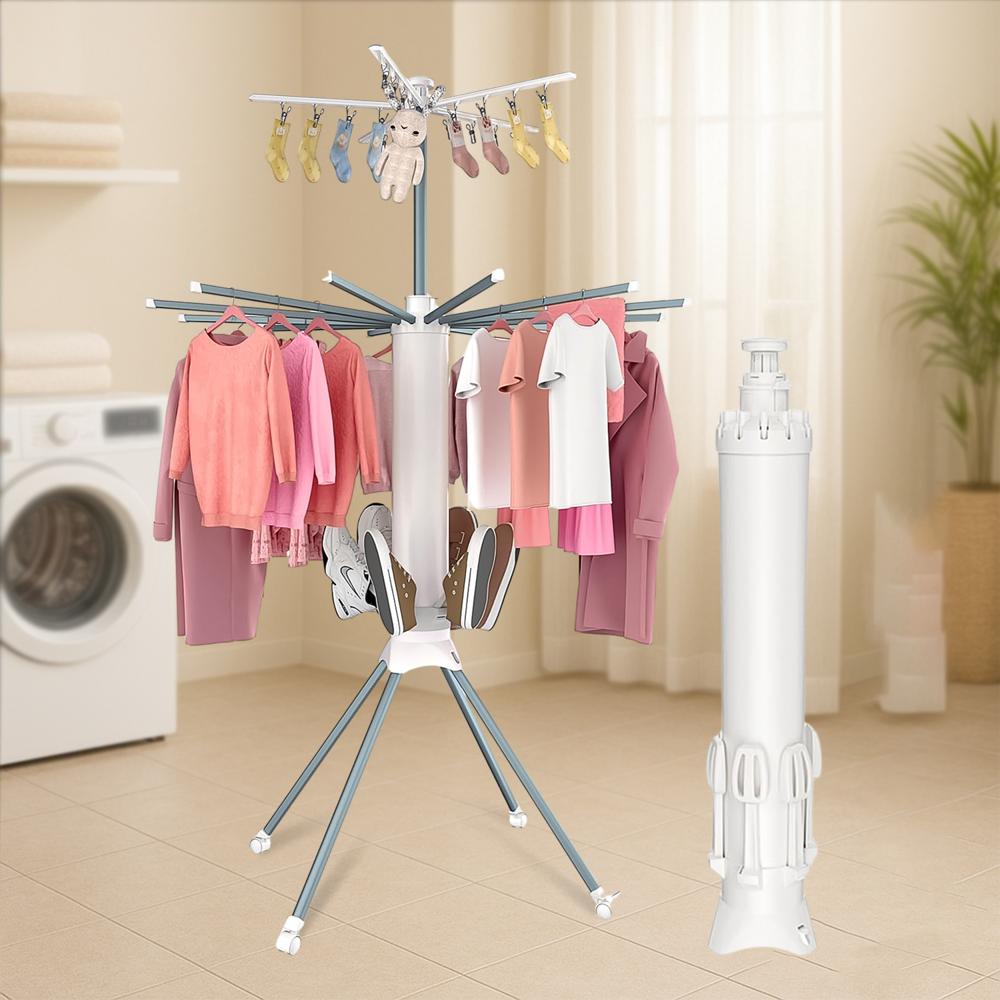 Multi-Layer Foldable Clothes Drying Rack Set - Material: Steel / Plastic