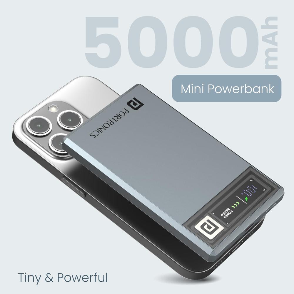 Portronics Magclick 5k 5000mAh Slim Magnetic Fast Charging