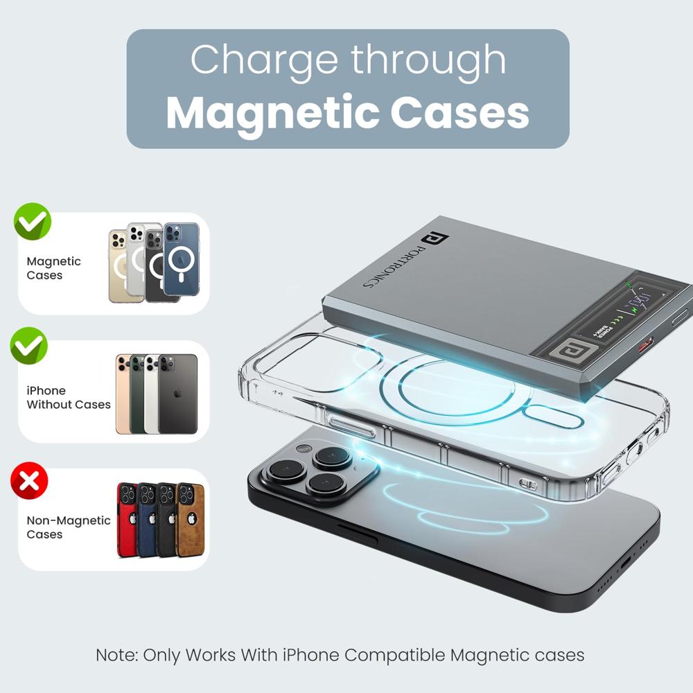 Portronics Magclick 5k 5000mAh Slim Magnetic Fast Charging