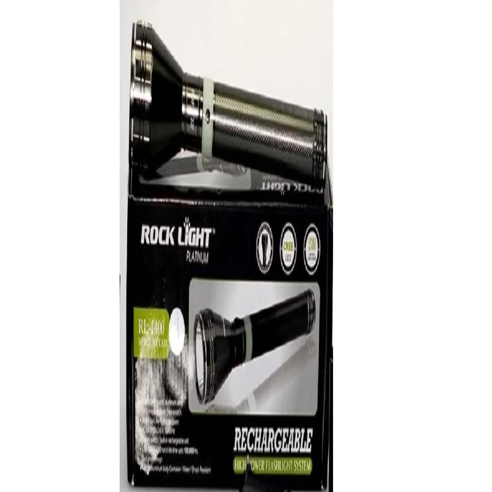 Rock Light Rl-1400 Rechargeable Metal Torch Light - Charging Time: 4 To 8 Hours
