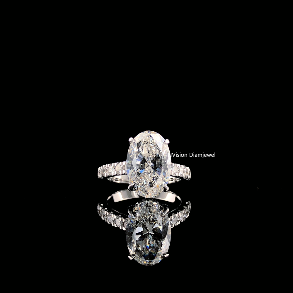 Infinite Love Solitare Oval Ring & Half Eternity Band LabGrown Diamond Ring