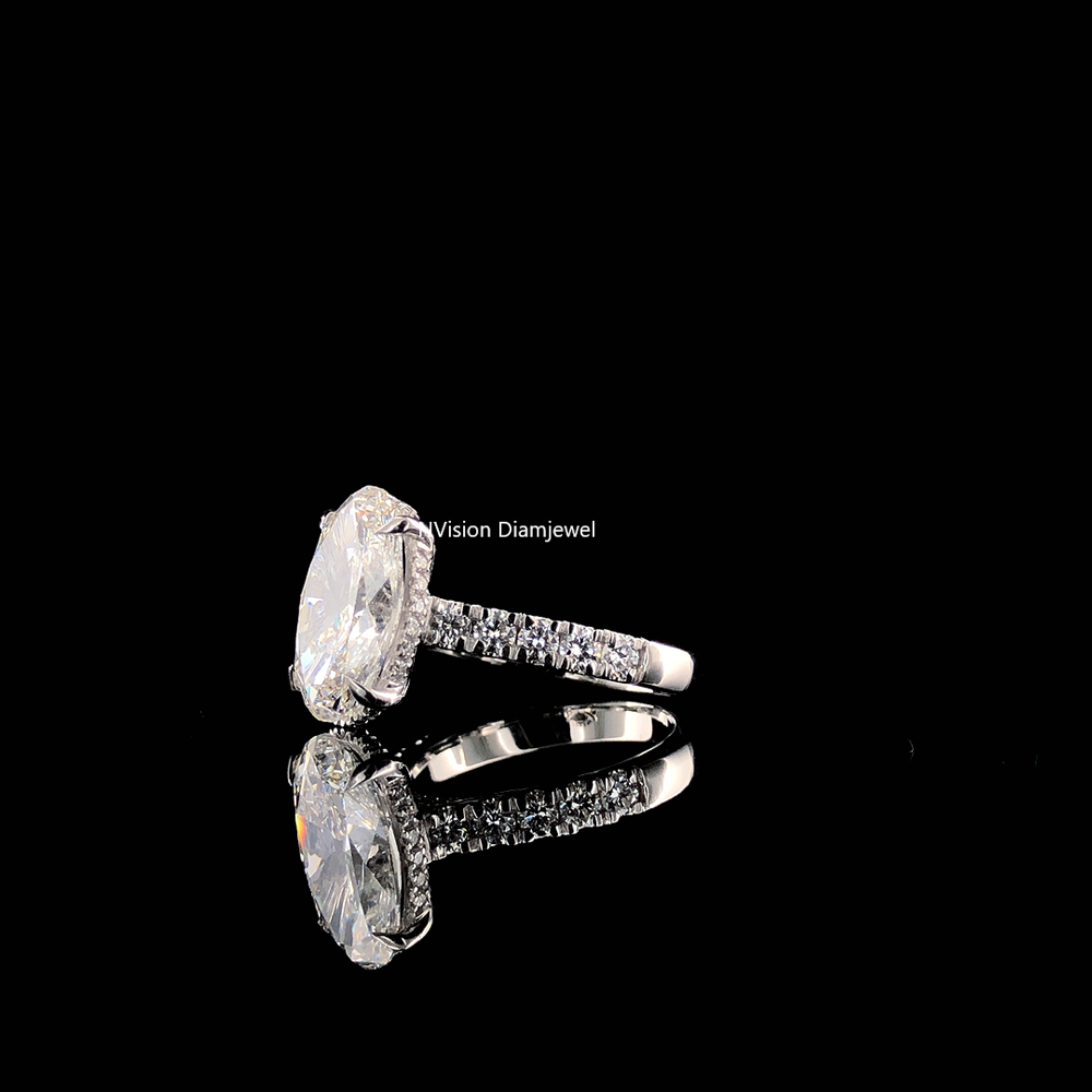 Infinite Love Solitare Oval Ring & Half Eternity Band LabGrown Diamond Ring