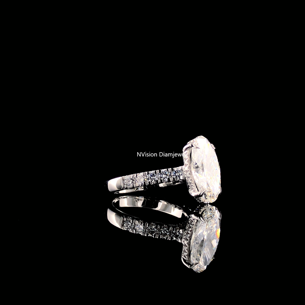 Infinite Love Solitare Oval Ring & Half Eternity Band LabGrown Diamond Ring