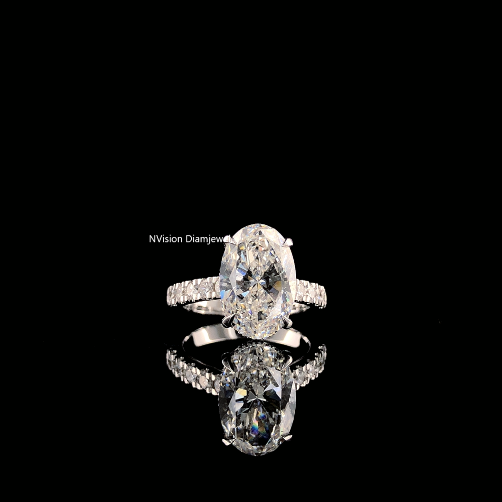 Infinite Love Solitare Oval Ring & Half Eternity Band LabGrown Diamond Ring