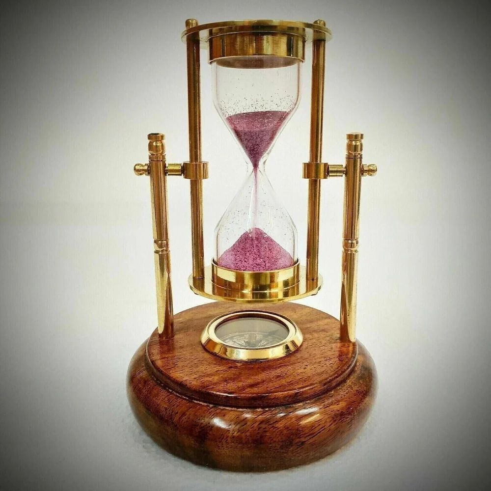 8 Inch Brass Antique Swing Style Hourglass Nautical Sand Timer