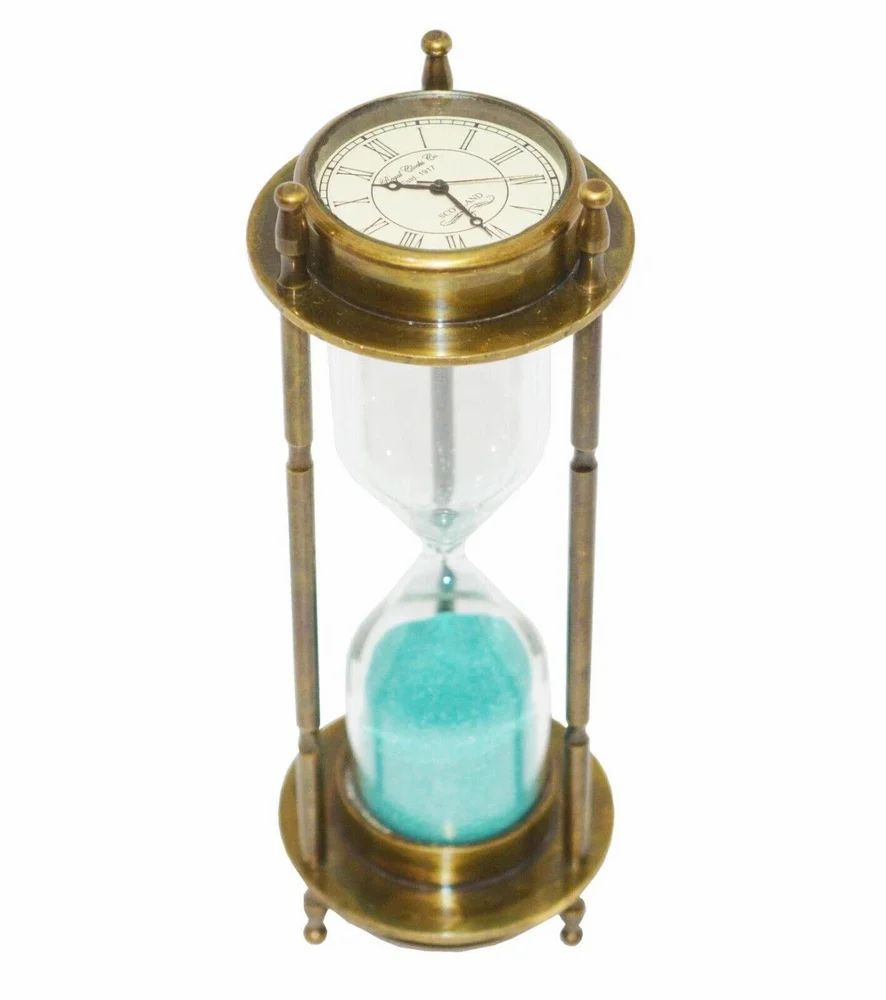 5 Inch Brass Antique Vintage Maritime 3 Minutes Sand Timer